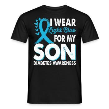 Portez du bleu clair pour le mois du - T-shirt homme - noir - Devant - AI Model Male 178 light (178cm)