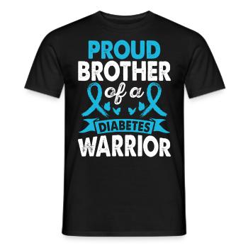 Brother Of Diabetes Warrior Awareness Month Blue - Men's T-Shirt - black - Front - AI Model Male 178 light (178cm)