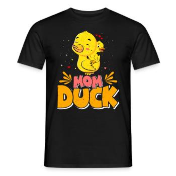 Mom Duck Duck Duck Holder Duck Lover Ladies - Men's T-Shirt - black - Front - AI Model Male 178 light (178cm)