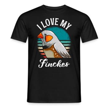 J’aime mes pinsons, les amoureux des oiseaux, la propriété d’oiseaux - T-shirt homme - noir - Devant - AI Model Male 178 light (178cm)