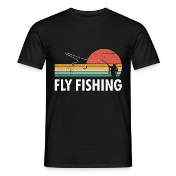 Fliegenfischen Fischjagd Fliegenangler Angeln - Männer T-Shirt - Schwarz - Vorne - AI Model Male 178 light (178cm)