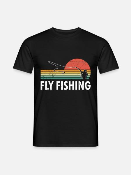 Fly Fishing Fish Hunting Fly Angler Fishing - Men's T-Shirt - black