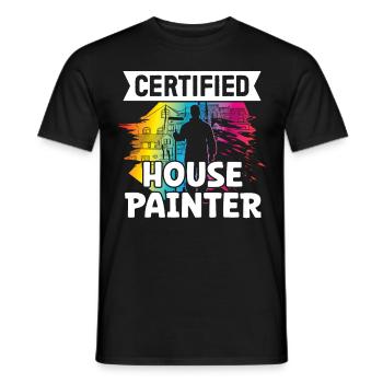 Peintre Certifié Peintre en bâtiment Vernisseur Peinture - T-shirt homme - noir - Devant - AI Model Male 178 light (178cm)