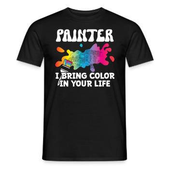 Peintre Peintre Couleur Dans la vie Vernisseur Peinture - T-shirt homme - noir - Devant - AI Model Male 178 light (178cm)