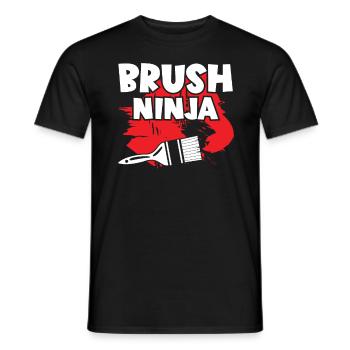 Maler Brush Ninja Lackierer Malerei Künstler - Männer T-Shirt - Schwarz - Vorne - AI Model Male 178 light (178cm)