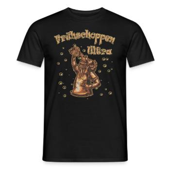 Frühschoppen Ultra Man with Beer brown - Männer T-Shirt - Schwarz - Vorne - AI Model Male 178 light (178cm)