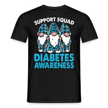 Support Squad Diabetes Awareness Month - Men's T-Shirt - black - Front - AI Model Male 178 light (178cm)