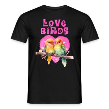 Lovebirds LOVE Bird Love Birds Lovebird - Men's T-Shirt - black - Front - AI Model Male 178 light (178cm)