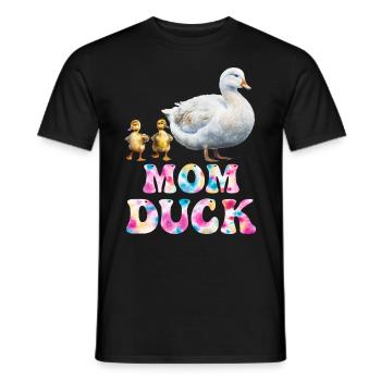 Mama Duck Duck Lover Duck Fan Women - Men's T-Shirt - black - Front - AI Model Male 178 light (178cm)