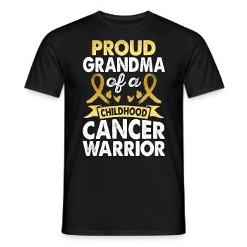 Grandma of Childhood Cancer Warrior Consciousness Gold - Men's T-Shirt - black - Front - AI Model Male 178 light (178cm)