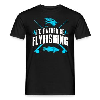 Fliegenfischer I´d rather be Flyfishing Fischjagd - Männer T-Shirt - Schwarz - Vorne - AI Model Male 178 light (178cm)