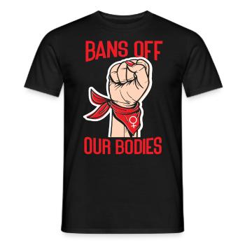 Les féministes bannissent nos corps - T-shirt homme - noir - Devant - AI Model Male 178 light (178cm)