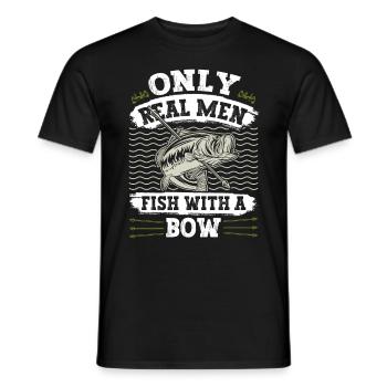 Bogenfischer Only real Men Fish with a Bow - T-shirt homme - noir - Devant - AI Model Male 178 light (178cm)