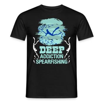 Spearfishing Deep Addiction Addictive Spearfishing - Men's T-Shirt - black - Front - AI Model Male 178 light (178cm)