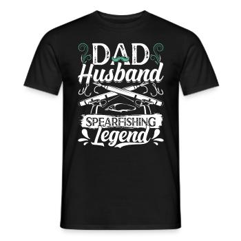 Dad Husband Spearfishing Legend Väter Ehemänner - Männer T-Shirt - Schwarz - Vorne - AI Model Male 178 light (178cm)