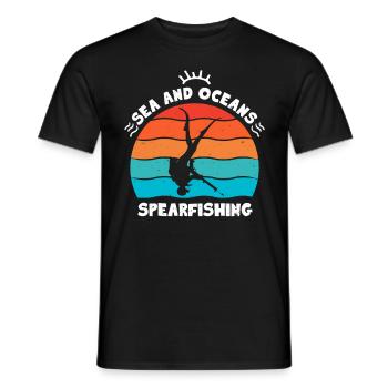 Speefischen Sea and Oceans Spearfishing Dive - Männer T-Shirt - Schwarz - Vorne - AI Model Male 178 light (178cm)