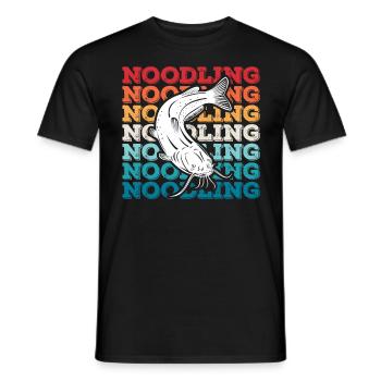 Noodler Catfish Noodling Expert Flathead Fish - Men's T-Shirt - black - Front - AI Model Male 178 light (178cm)