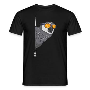 Perroquet gris frais avec lunettes de soleil Gris africain - T-shirt homme - noir - Devant - AI Model Male 178 light (178cm)