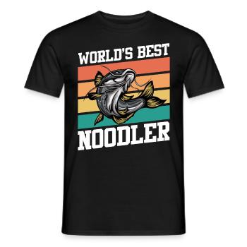 Weltbester Noodler Waller Angeln Wels Angler - Männer T-Shirt - Schwarz - Vorne - AI Model Male 178 light (178cm)