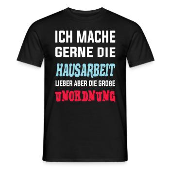 Ich mache gerne Unordnung - Humorvolles Design - Männer T-Shirt - Schwarz - Vorne - AI Model Male 178 light (178cm)