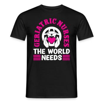 Altenpfleger Geriatric Nurse World Needs Pfleger - Men's T-Shirt - black - Front - AI Model Male 178 light (178cm)