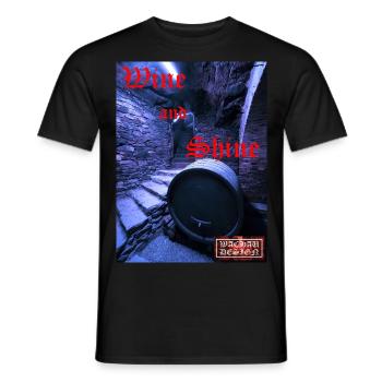 wine and shine blue ed - Männer T-Shirt - Schwarz - Vorne - AI Model Male 178 light (178cm)