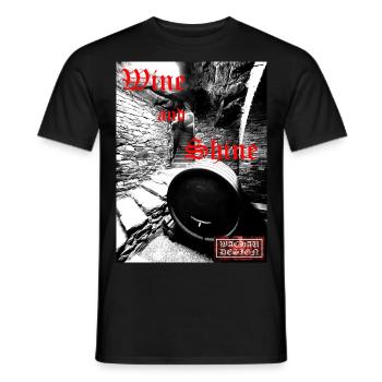 wine and shine bw ed - Männer T-Shirt - Schwarz - Vorne - AI Model Male 178 light (178cm)