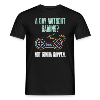 Les jeux vidéo ne vont pas arriver Gaming Every Day Funn - T-shirt homme - noir - Devant - AI Model Male 178 light (178cm)