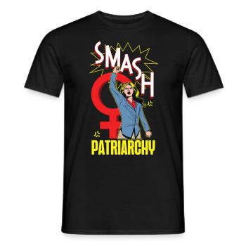 Feminist Smash Patriarchy - Men's T-Shirt - black - Front - AI Model Male 178 light (178cm)