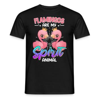Les flamants roses sont mon animal spirituel Flamants roses Femmes - T-shirt homme - noir - Devant - AI Model Male 178 light (178cm)