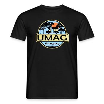 Umag Camping - Männer T-Shirt - Schwarz - Vorne - AI Model Male 178 light (178cm)