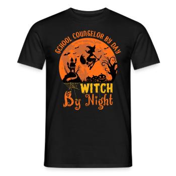 Halloween Witch Moon for School Principal and Teacher - Men's T-Shirt - black - Front - AI Model Male 178 light (178cm)