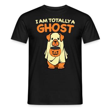 Je suis totalement un fantôme: chien mignon comme un fantôme - T-shirt homme - noir - Devant - AI Model Male 178 light (178cm)