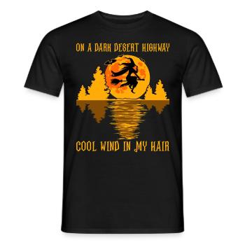 Hexenflug bei Vollmond Gruseliges Halloween Design - Männer T-Shirt - Schwarz - Vorne - AI Model Male 178 light (178cm)