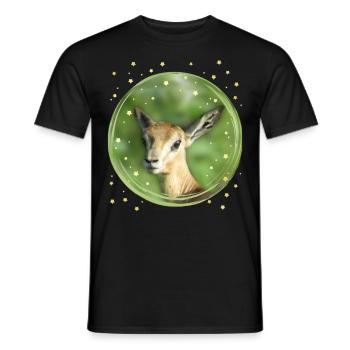 Gazelle - Antilope - Wildtier in Afrika - Männer T-Shirt - Schwarz - Vorne - AI Model Male 178 light (178cm)