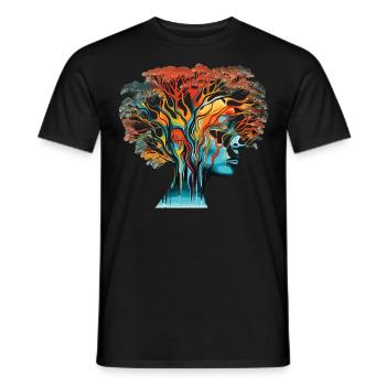 Optische Täuschung Kopf-Baum - Männer T-Shirt - Schwarz - Vorne - AI Model Male 178 light (178cm)
