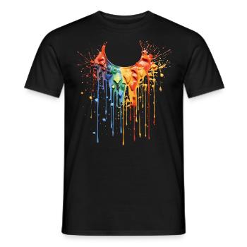 Rainbow Color Necklace - Men's T-Shirt - black - Front - AI Model Male 178 light (178cm)