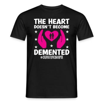 Le cœur de l’infirmière gériatrique ne devient pas un soignant dément - T-shirt homme - noir - Devant - AI Model Male 178 light (178cm)