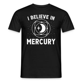 L’astrologie croit aux signes ésotériques de Mercure - T-shirt homme - noir - Devant - AI Model Male 178 light (178cm)