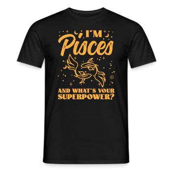 Astrology Pisces Whats Your Superpower Esotericism - Men's T-Shirt - black - Front - AI Model Male 178 light (178cm)