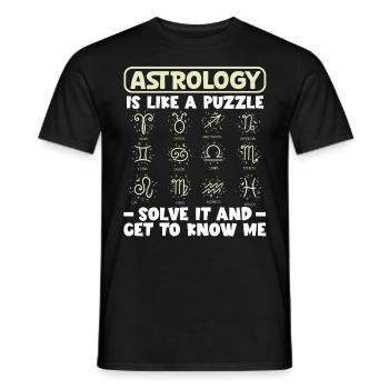 Astrology Like Puzzle Solve It Esoteric Signs - Men's T-Shirt - black - Front - AI Model Male 178 light (178cm)