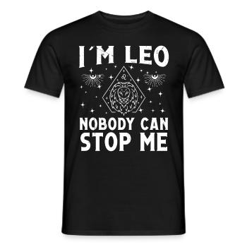 Astrology Leo Nobody Can Stop Me Esoteric Signs - Men's T-Shirt - black - Front - AI Model Male 178 light (178cm)