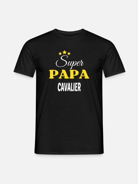 Super Papa CAVALIER ANNIVERSAIRE - T-shirt homme - noir
