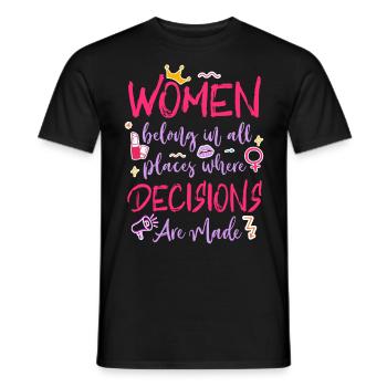 Feminist Women Belong In All - Männer T-Shirt - Schwarz - Vorne - AI Model Male 178 light (178cm)