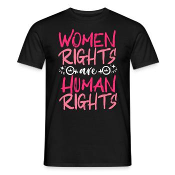 Les droits féministes des femmes sont humains - T-shirt homme - noir - Devant - AI Model Male 178 light (178cm)