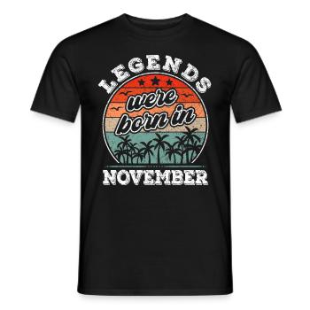 Anniversaire de novembre né en novembre légende - T-shirt homme - noir - Devant - AI Model Male 178 light (178cm)