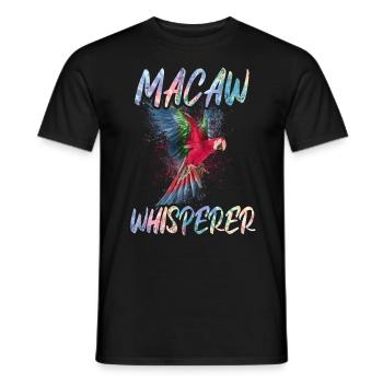 Ara Flüsterer Macaw Whisperer Papageien Fan - Männer T-Shirt - Schwarz - Vorne - AI Model Male 178 light (178cm)