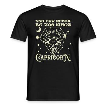 Astrology Never Too Much Capricorn Esotericism - Men's T-Shirt - black - Front - AI Model Male 178 light (178cm)