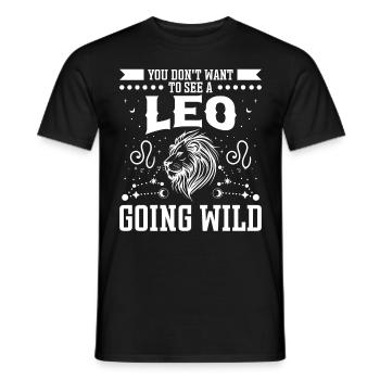 Astrology Want To See A Leo Going Wild Esotericism - Men's T-Shirt - black - Front - AI Model Male 178 light (178cm)