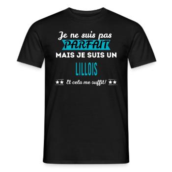 Je ne suis pas parfait LILLOIS - T-shirt homme - noir - Devant - AI Model Male 178 light (178cm)
